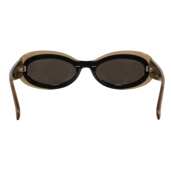 Ferragamo Narrow Oval Sunglasses - Transparent Khaki / Green / Dark Grey - NWT - Picture 9 of 10